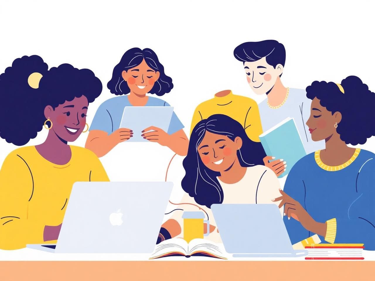 Estudiantes universitarios colaborando en Paralelo